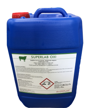 SUPERLAB  OXI – tečni proizvod za suvo pranje, održavanje higijene i negu vimena pre muže. Može se primenjivati kod krava, koza i ovaca.